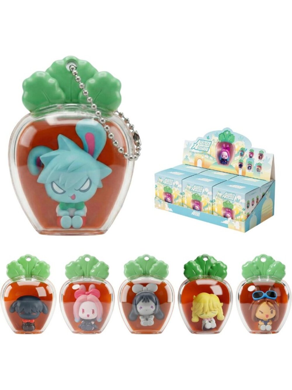 Alien Stage Rabbit Series Blind Box Keychain - Cute Carrot Design, Collectible